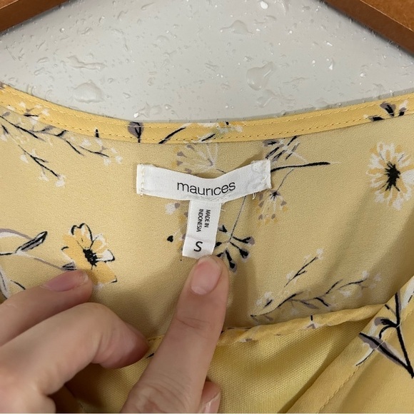 🦋 Maurices Yellow Floral Sleeveless Mini Dress Casual Spring Small - Picture 2 of 6
